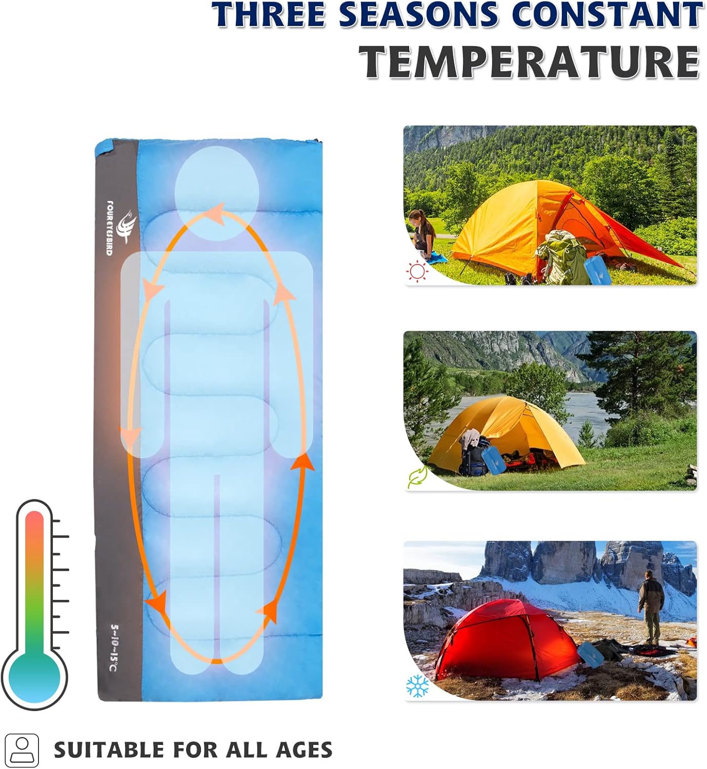 Envelope Sleeping Bag, Three Seasons Constant Temperature Sleeping Bag, Suitable for All Ages, Indoor Hotel Accommodation or Outdoor Travel… - Image 5