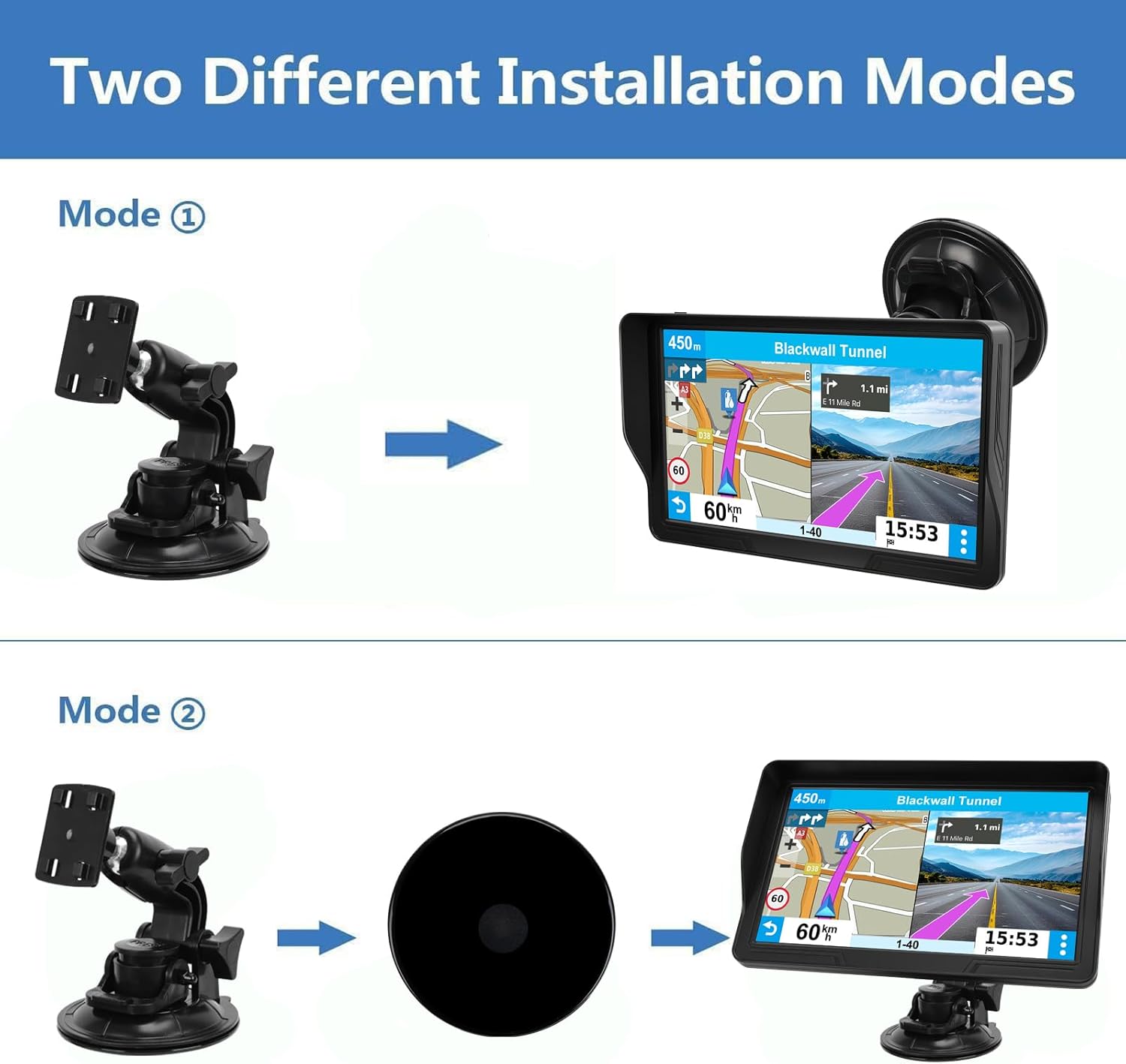 GPS Navigator for Car Truck RV, 9 inch Touch Screen Latest 2025 Map, Real Voice Spoken Turn-by-Turn Direction Reminding Navigation System for Cars, Vehicle GPS with Speed and Red Light Warning (Black) - Image 6